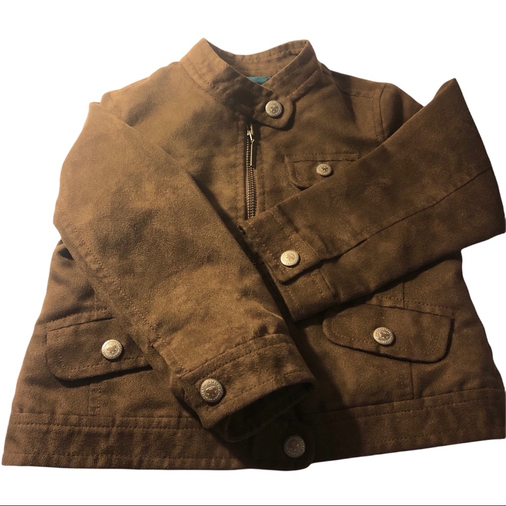 Baby Gap faux suede jacket,butterfly lining girls size 4